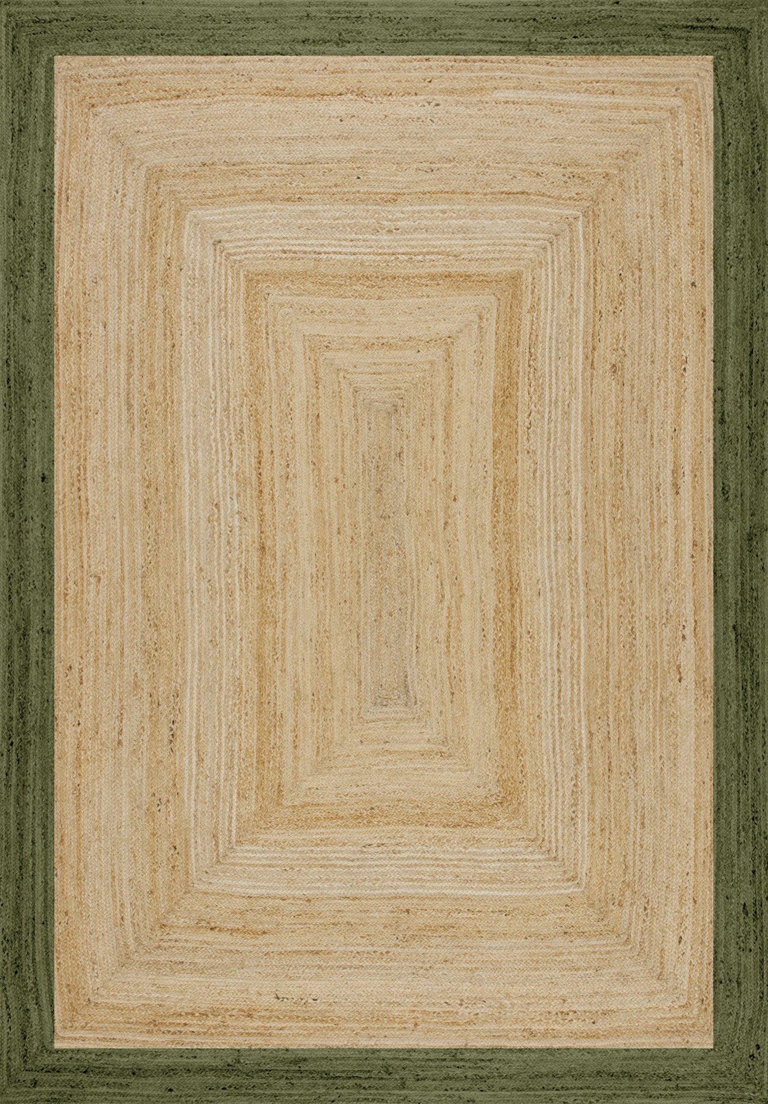 Mrcarpet Jute vloerkleed Rechthoek naturel|Groen 160x230cm