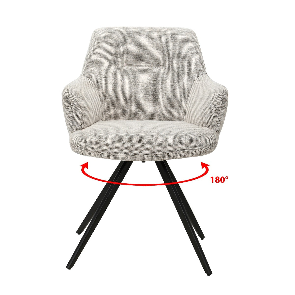 Livingfurn - Eetkamerstoel Stof Beige - Doreen - Set van 2