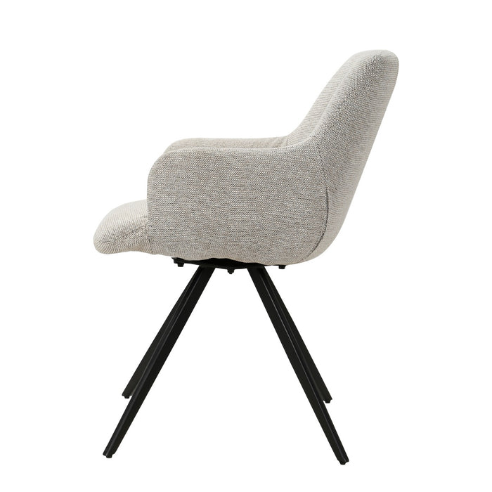 Livingfurn - Eetkamerstoel Stof Beige - Doreen - Set van 2