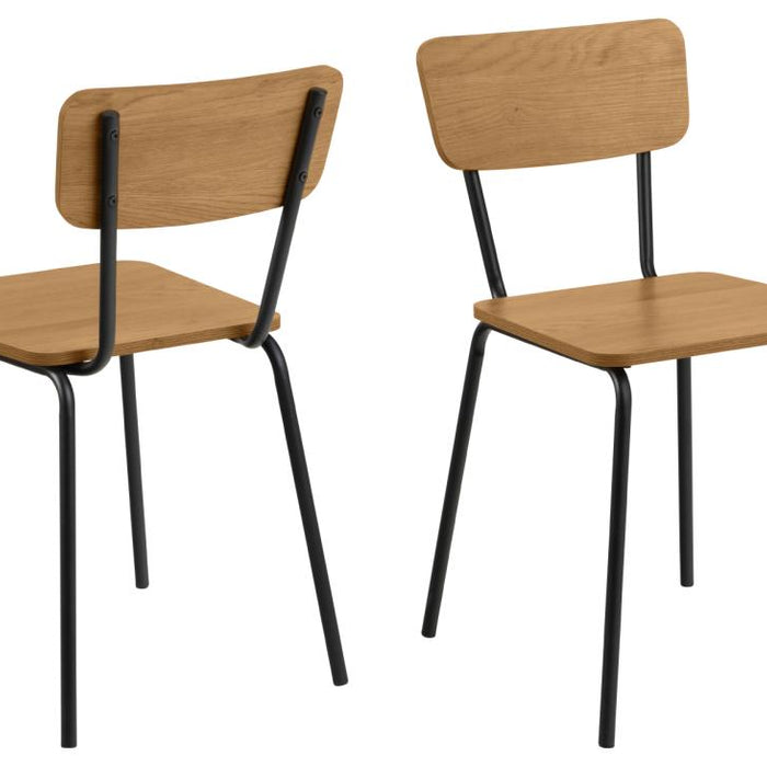 Giga Living - Eetkamerstoel - Naturel - Zithoogte 45cm - Tjorna - Set van 4