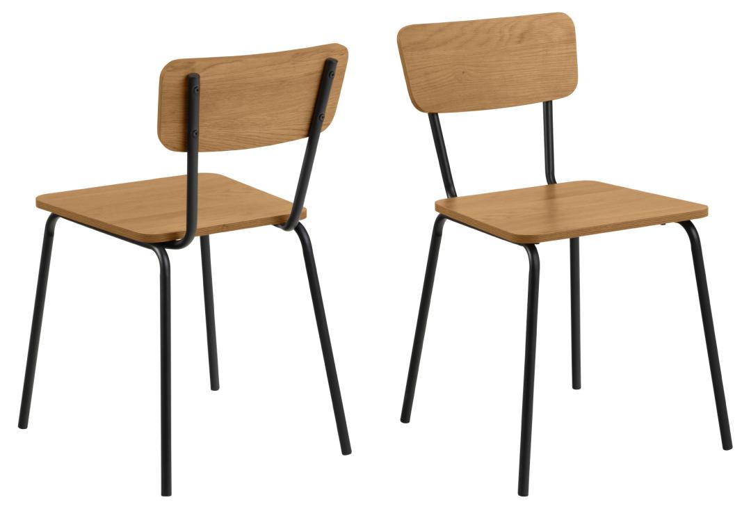 Giga Living - Eetkamerstoel - Naturel - Zithoogte 45cm - Tjorna - Set van 4