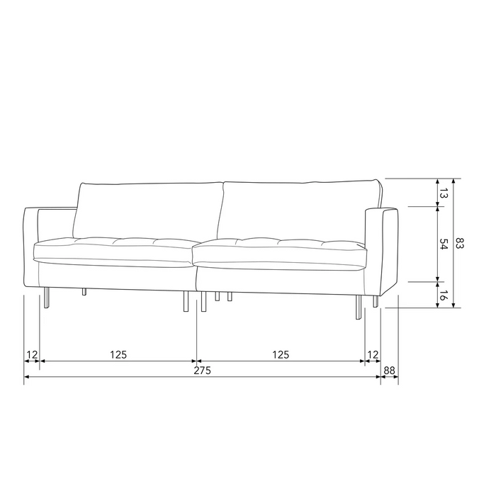 WOOOD Rodeo Classic 3-zitsbank - Velvet -  Green forest