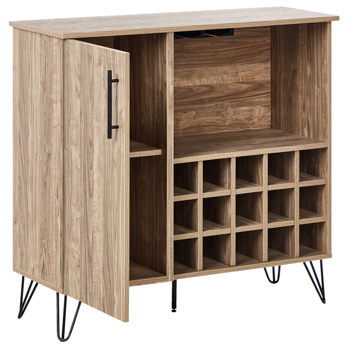 Beliani - ELISTON - Wijnkast - Lichtbruin - Vezelplaat