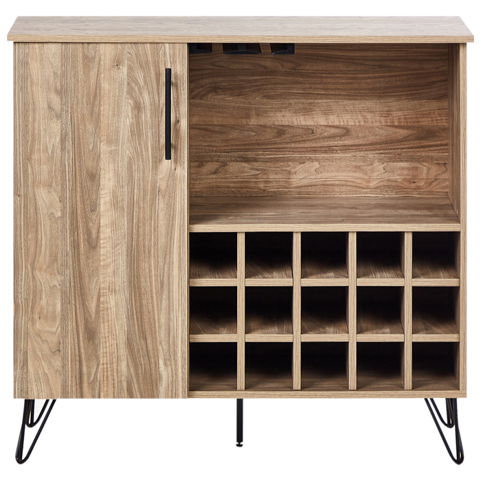 Beliani - ELISTON - Wijnkast - Lichtbruin - Vezelplaat