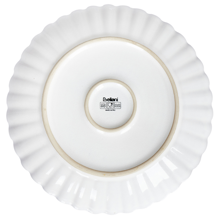 Beliani - NETTLE - Dinerborden set van 8 - Wit - Steengoed