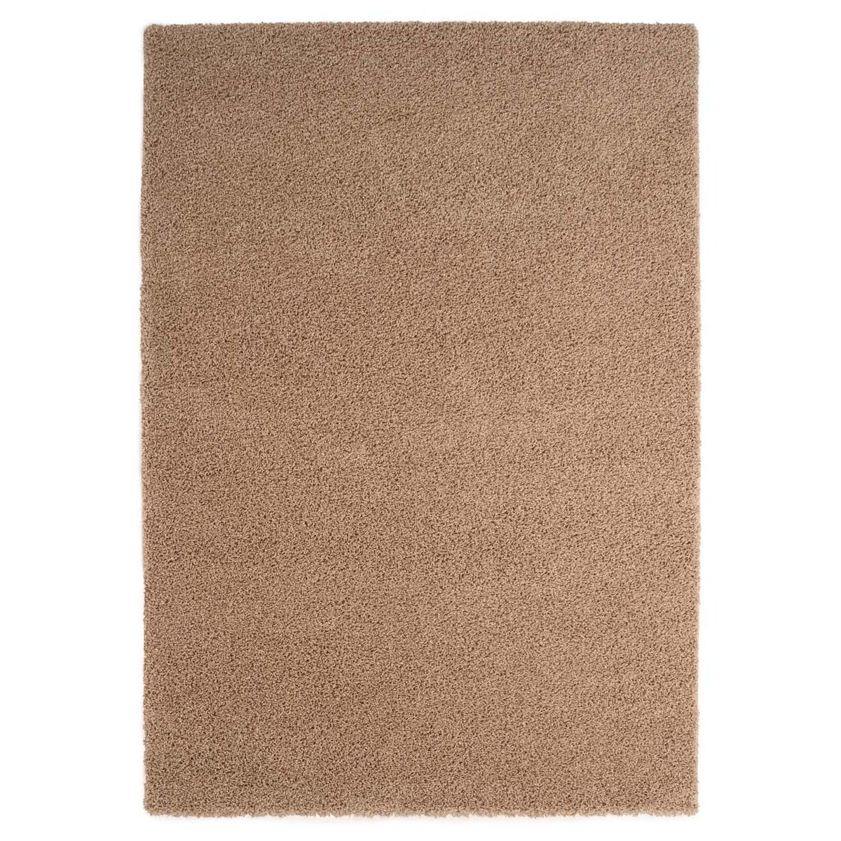 Tapeso Hoogpolig vloerkleed shaggy Trend effen - beige - 140x200 cm