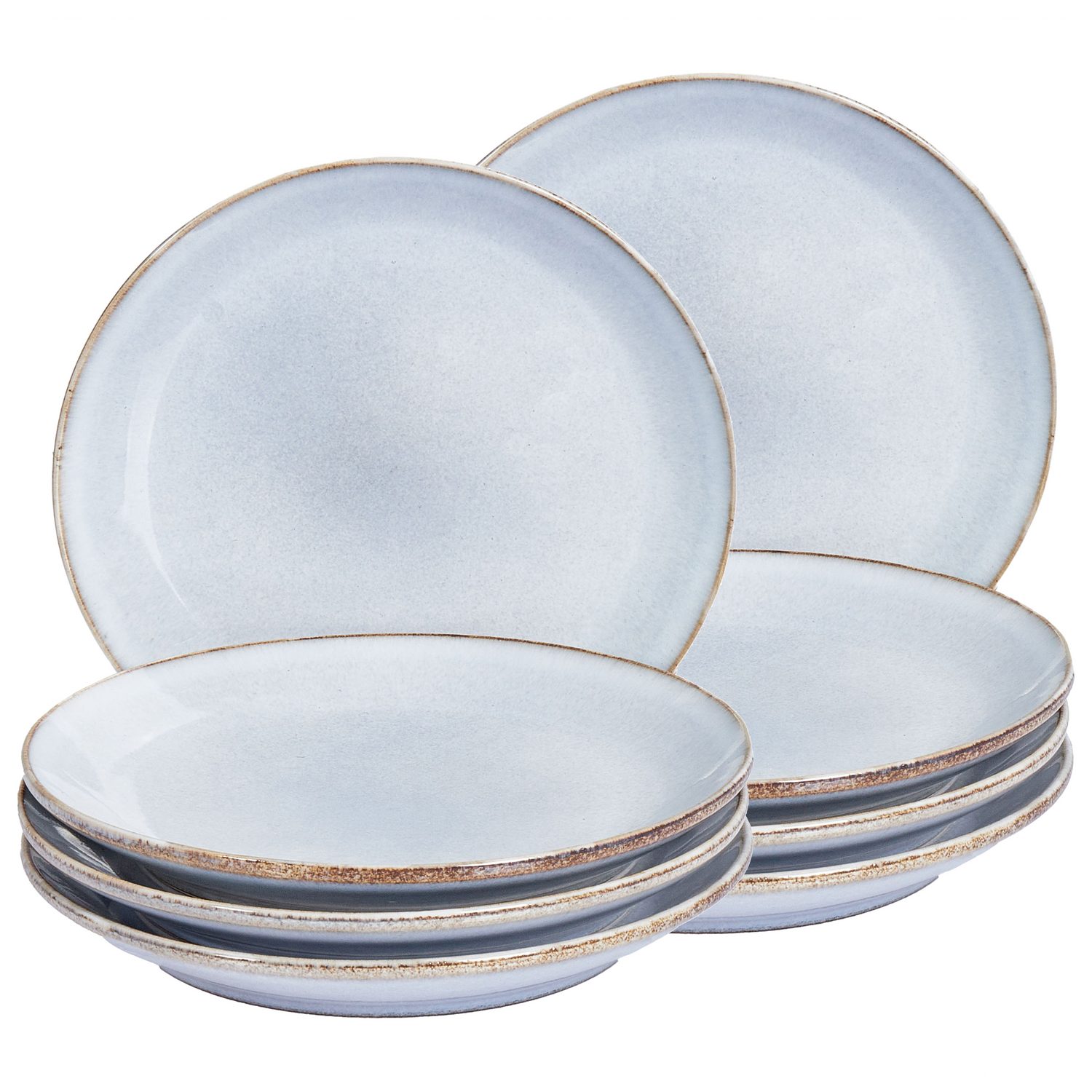 Beliani - JUNIPER - Bijzetborden set van 8 - Lichtblauw - Steengoed