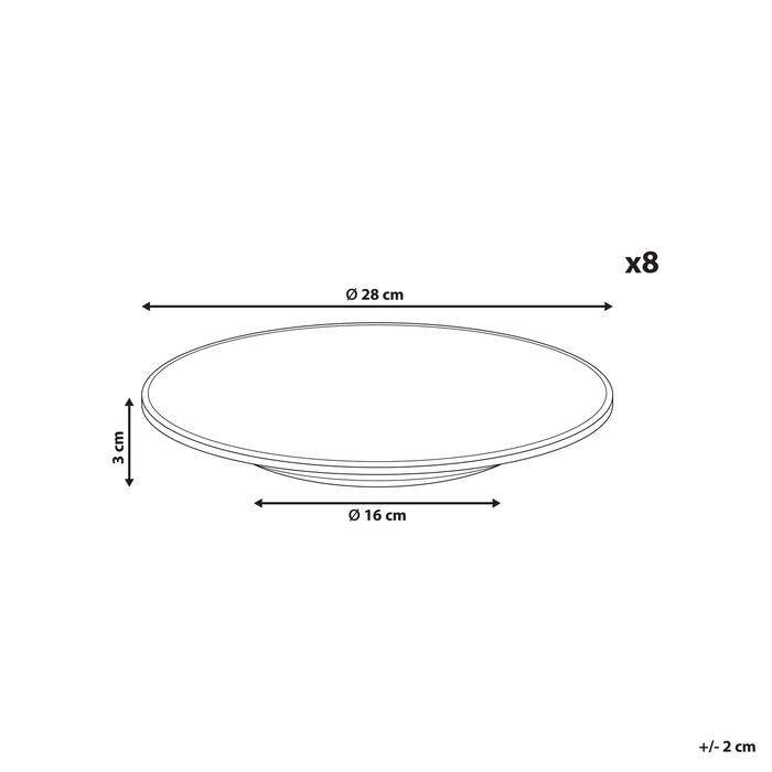 Beliani - JUNIPER - Dinerborden set van 8 - Lichtblauw - Steengoed