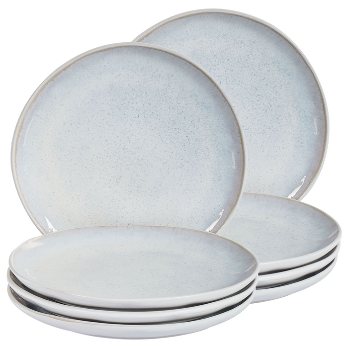 Beliani - SESAME - Bijzetborden set van 8 - Lichtgrijs - Steengoed