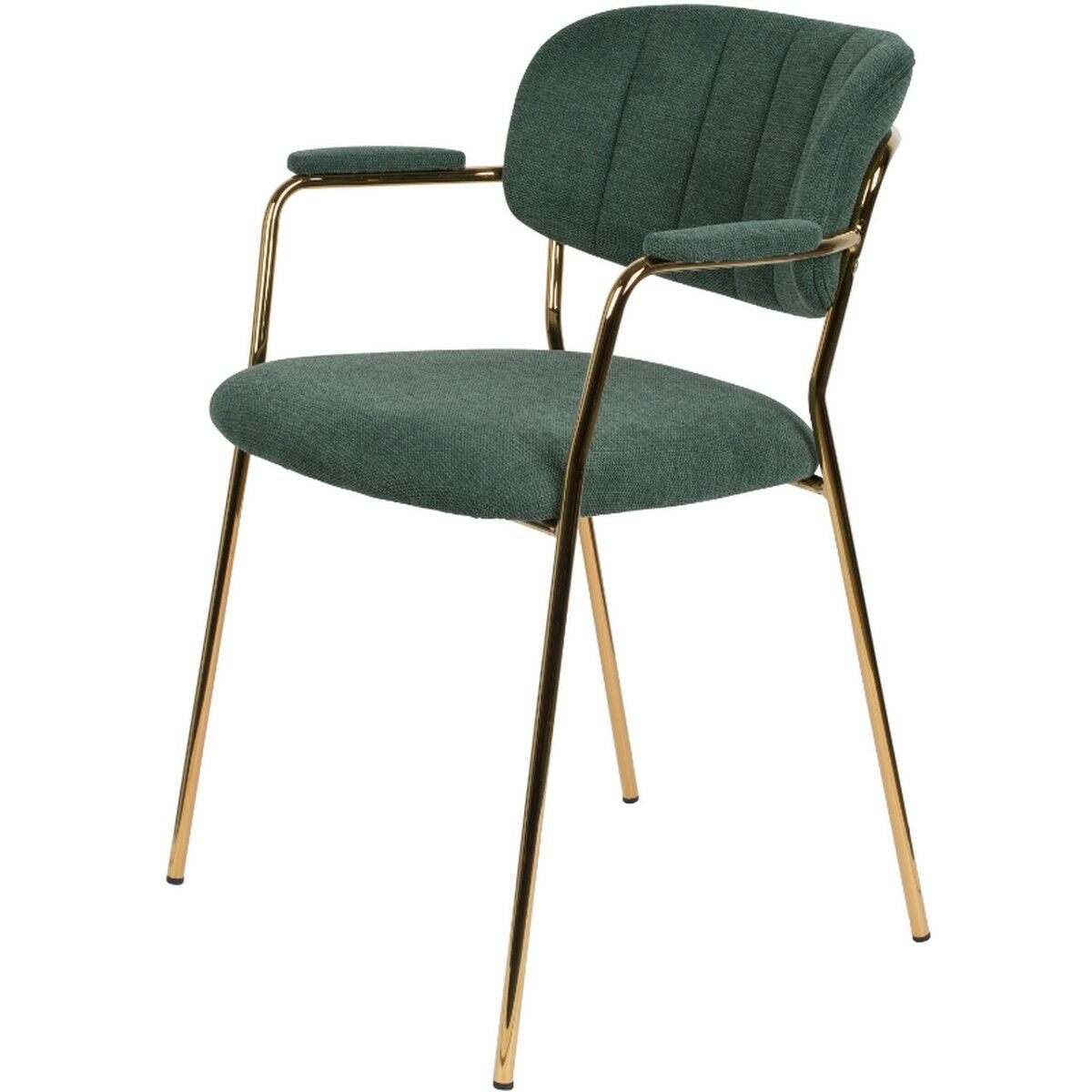 Puur - Viken armstoel stof donkergroen - goud onderstel
