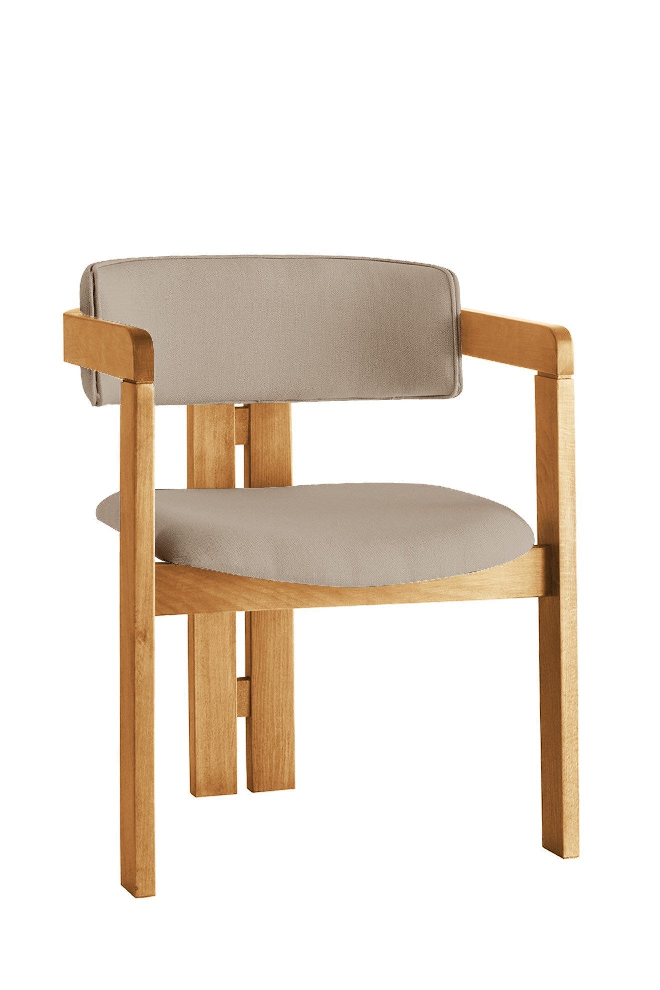 Giga Meubel - Eetkamerstoel Naturel - Taupe|Linnen - Cozy