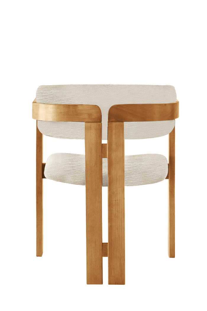 Giga Meubel - Eetkamerstoel Naturel - Lichtgrijs|Linnen - Cozy