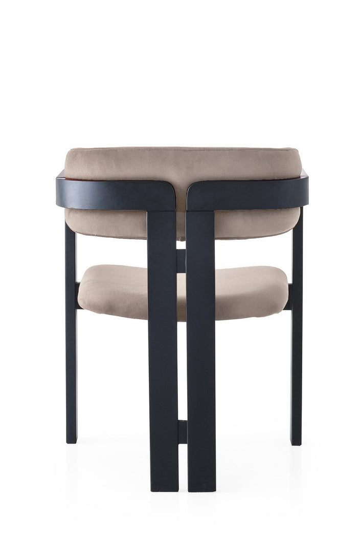 Giga Meubel - Eetkamerstoel Zwart - Grijs|Velvet - Cozy