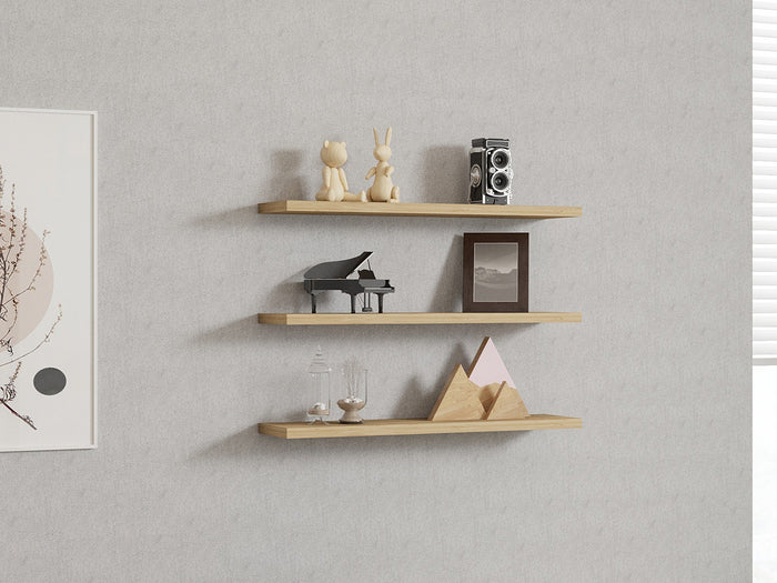 Giga Meubel - Wandplank Naturel - Set Van 3 - 60x14,5x1,8cm - Boss