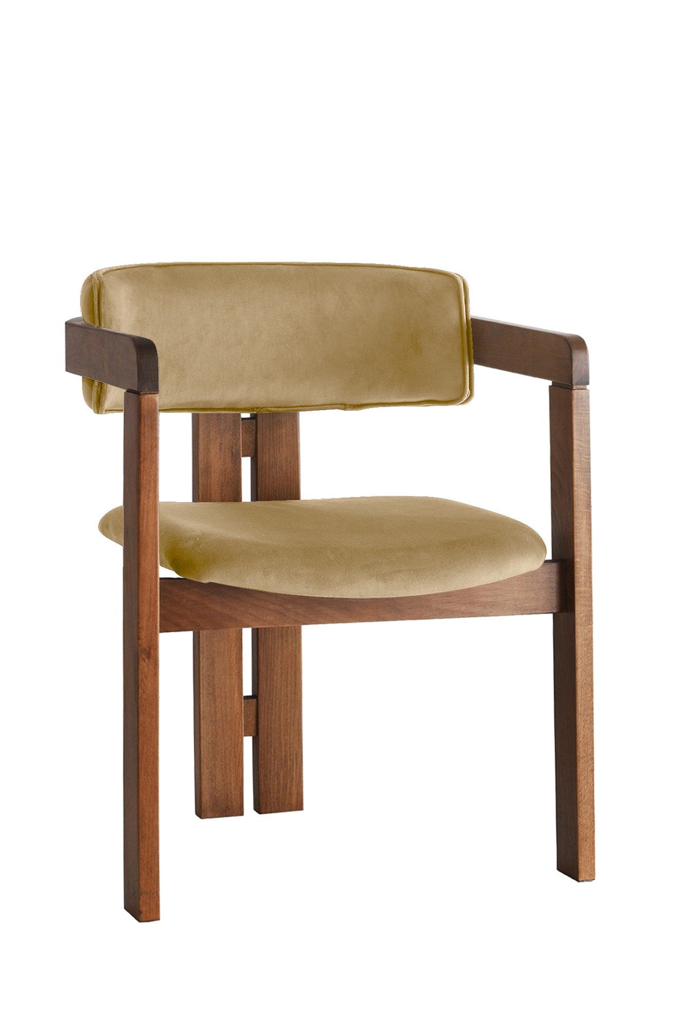 Giga Meubel - Eetkamerstoel Walnoot - Lichtgroen|Velvet - Cozy