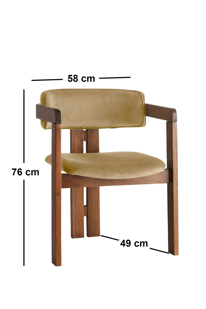 Giga Meubel - Eetkamerstoel Walnoot - Lichtgroen|Velvet - Cozy