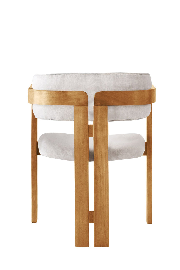 Giga Meubel - Eetkamerstoel Naturel - Wit|Linnen - Cozy