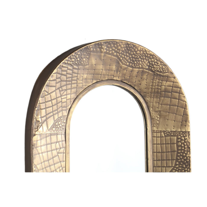 PTMD Darcio Gold thick iron croco print mirror oval