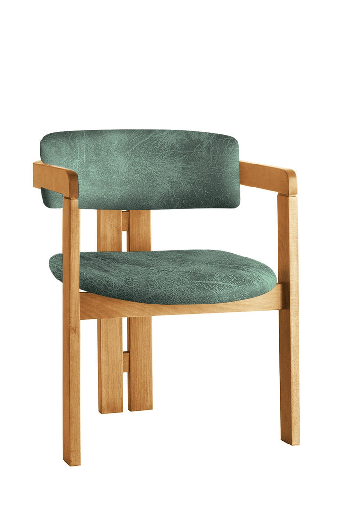 Giga Meubel - Eetkamerstoel Naturel - Groen|Stof - Cozy