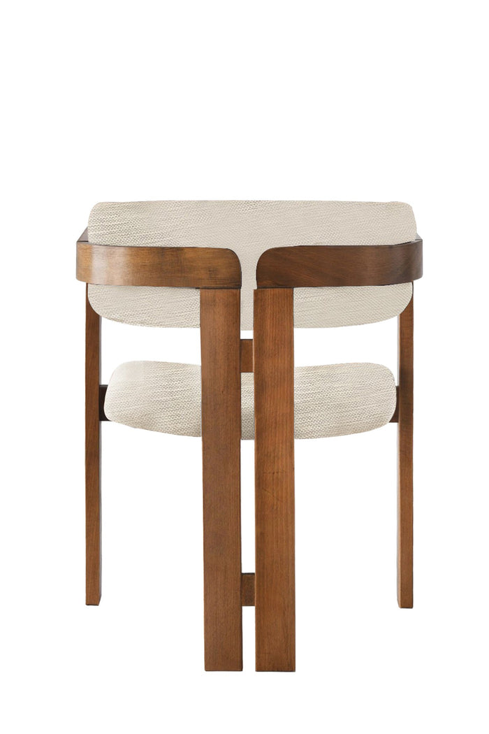 Giga Meubel - Eetkamerstoel Walnoot - Lichtgrijs|Linnen - Cozy