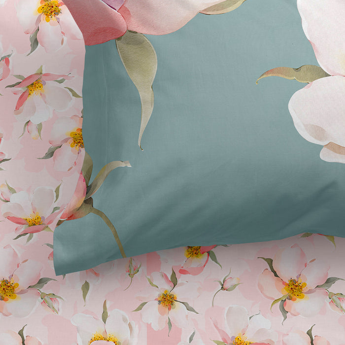 Spring blossom Hoeslaken 105x200 cm Happyfriday, Veelkleurig, 100% katoen, de kwaliteit van 200 TC