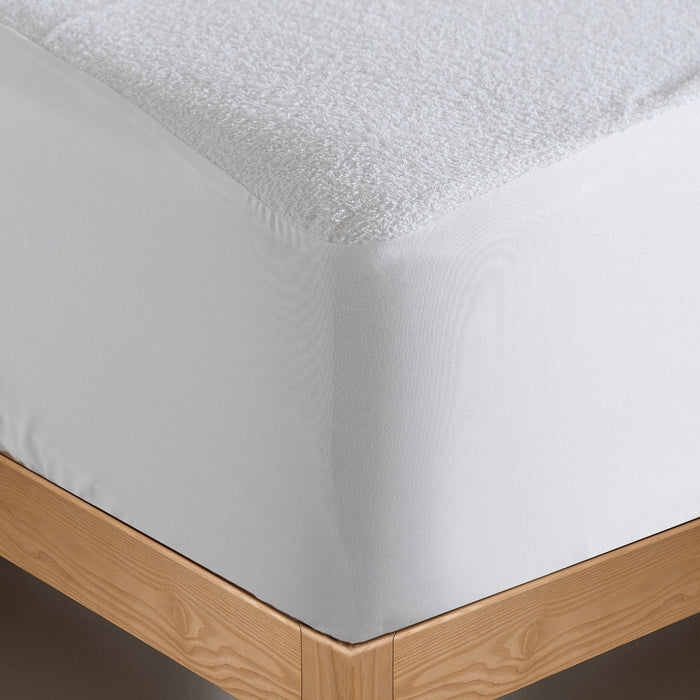 Rizo katoen Waterdichte matrasbeschermer Basic, Wit, 100% Katoen (basisstof) Polyurethaan (coating) 100% Polyester (rok), de kwaliteit van