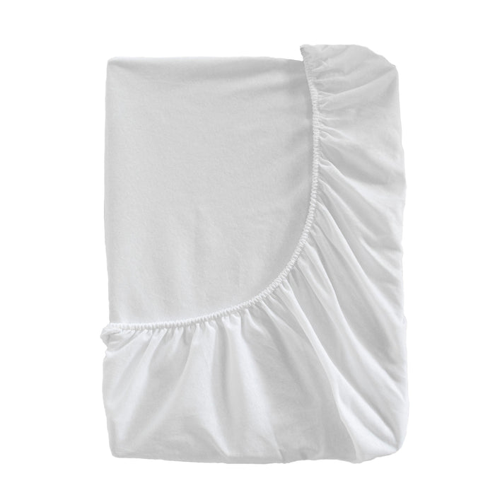 Jersey katoen Waterdichte matrasbeschermer Basic, Wit, 100% Katoen (basisstof en rok) Polyurethaan (coating), de kwaliteit van