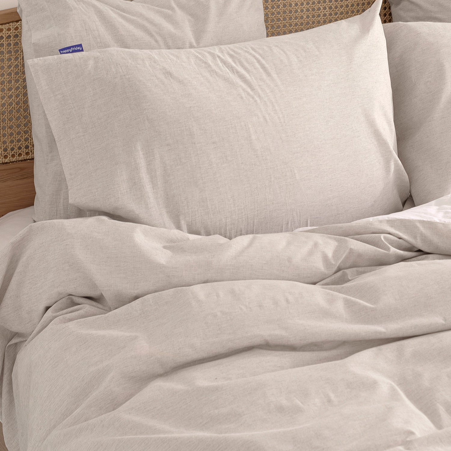 Area Kussensloop Happyfriday, Beige, 100% Katoen, de kwaliteit van 150 hilos