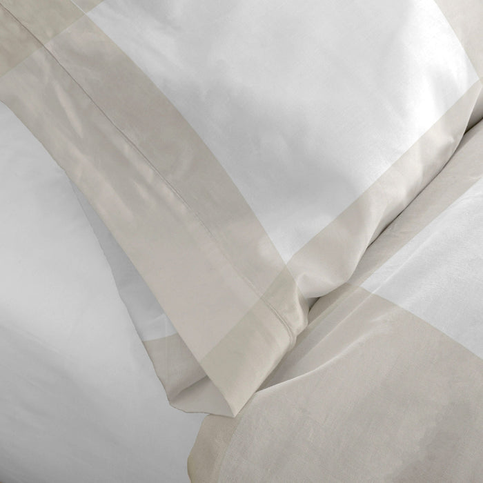 Gingham Kussenhoes Beige Happyfriday, Beige, 100% katoen, de kwaliteit van 150 TC