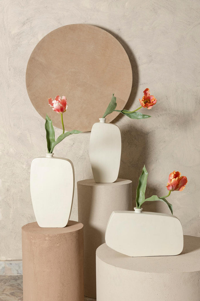 PTMD Ramsha Cream Rect Casted Alu Pot Wide