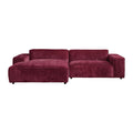 by fonQ Chunky Hoekbank met Chaise Longue Links - Rib - Wijnrood