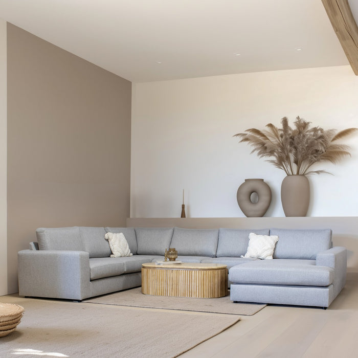 DÉJA Living - U-Bank Lichtgrijs Stof - 382x287x89cm - Arden