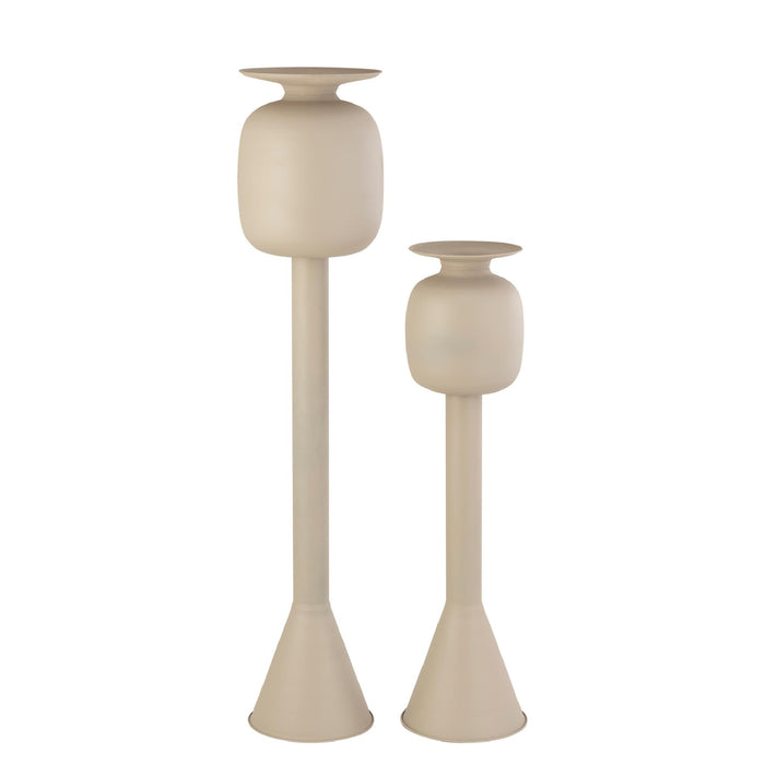 PTMD Dainah Cream Iron Pot On Long Base Small