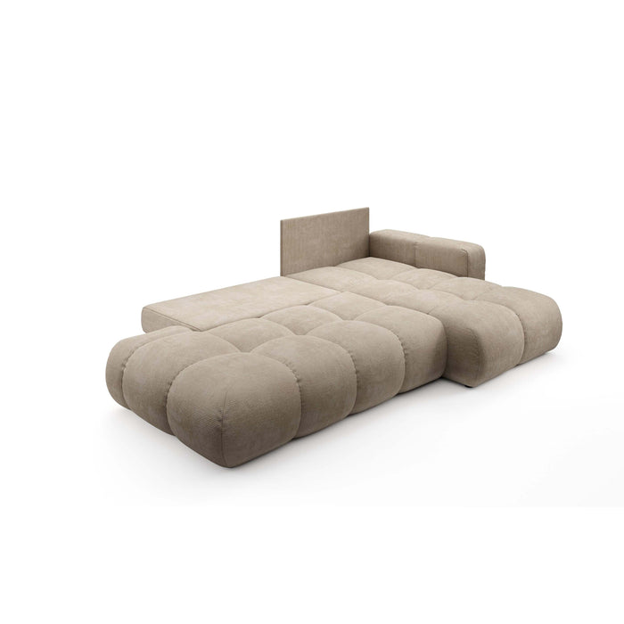 by fonQ Charme Hoekbank Rechts  met Slaapfunctie - Chenille - Lichtbeige