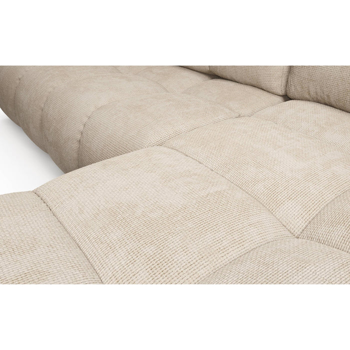 by fonQ Charme Hoekbank Rechts  met Slaapfunctie - Chenille - Lichtbeige