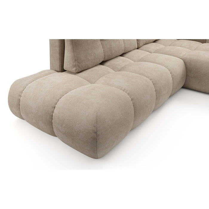 by fonQ Charme Hoekbank Rechts  met Slaapfunctie - Chenille - Lichtbeige