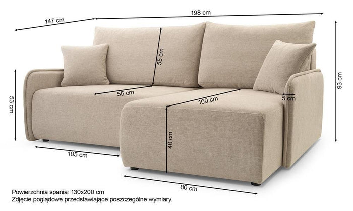 NADUVI Collection Hoekslaapbank Dessi rechts chenille
