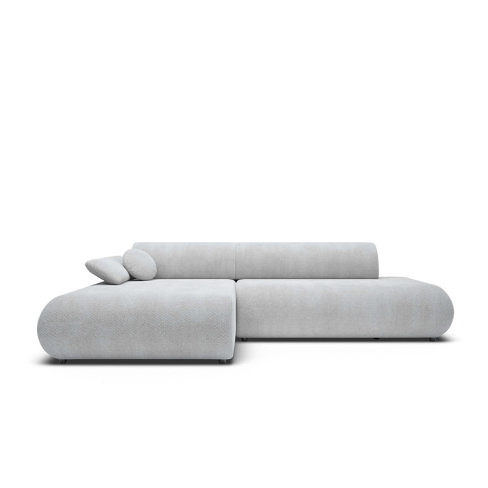 by fonQ Wisp Hoekbank met Chaise Longue Links met Slaapfunctie - Chenille - Grijs