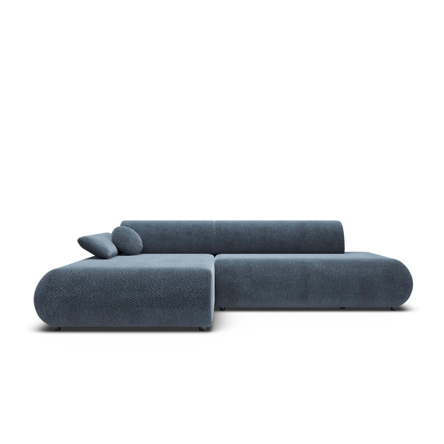 by fonQ Wisp Hoekbank met Chaise Longue Links met Slaapfunctie - Chenille - Marineblauw