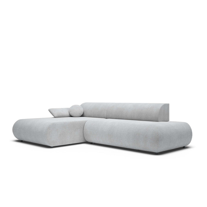 by fonQ Wisp Hoekbank met Chaise Longue Links met Slaapfunctie - Chenille - Grijs
