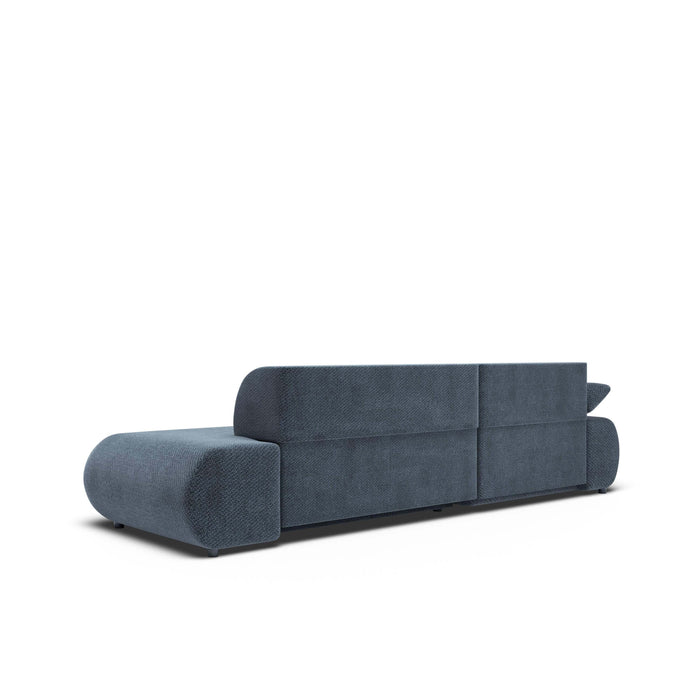 by fonQ Wisp Hoekbank met Chaise Longue Links met Slaapfunctie - Chenille - Marineblauw