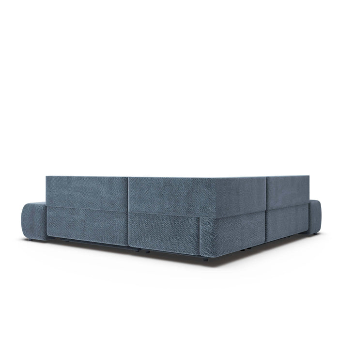 by fonQ Wisp Hoekbank Links/Rechts met Slaapfunctie - Chenille - Marineblauw
