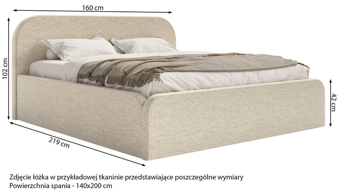 NADUVI Collection Bedframe Carina 140 x 200 met opbergvak fluweel