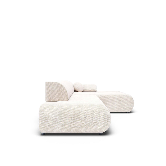 by fonQ Wisp Hoekbank met Chaise Longue Rechts met Slaapfunctie - Chenille - Greige