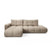 by fonQ Charme Hoekbank Links  met Slaapfunctie - Chenille - Lichtbeige