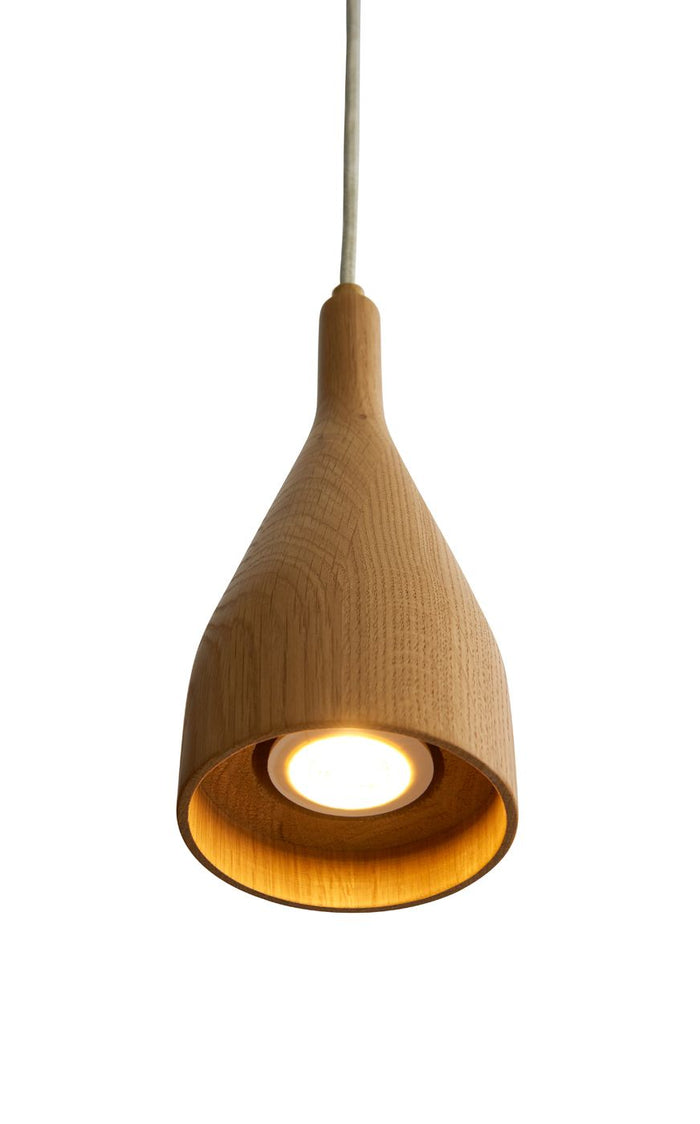 Timber hanglamp small  Ø6.8 messing wit essen