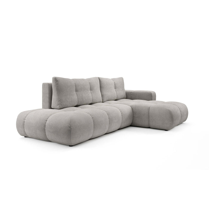by fonQ Charme Hoekbank Rechts  met Slaapfunctie - Chenille - Lichtgrijs