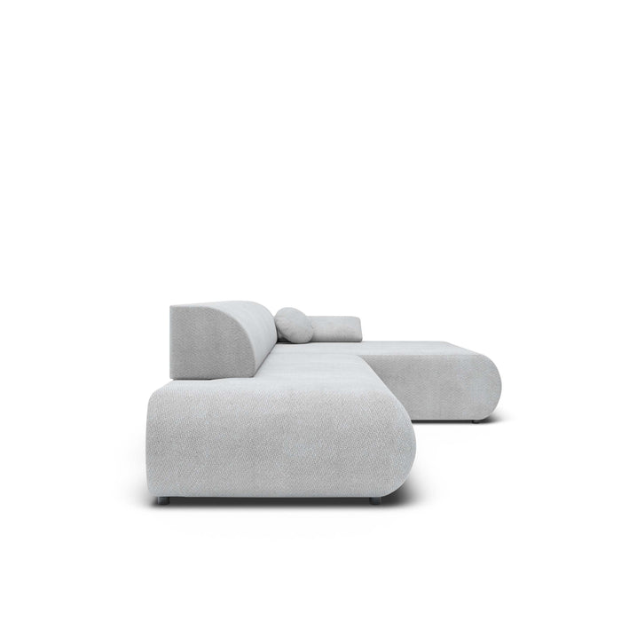 by fonQ Wisp Hoekbank met Chaise Longue Rechts met Slaapfunctie - Chenille - Grijs
