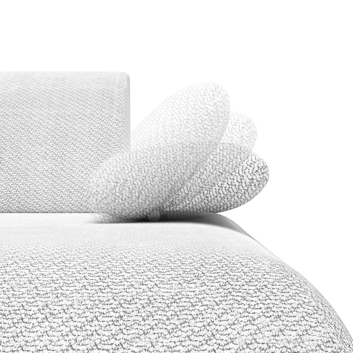 by fonQ Wisp Hoekbank met Chaise Longue Rechts met Slaapfunctie - Chenille - Marineblauw