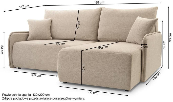 NADUVI Collection Hoekslaapbank Dessi links chenille